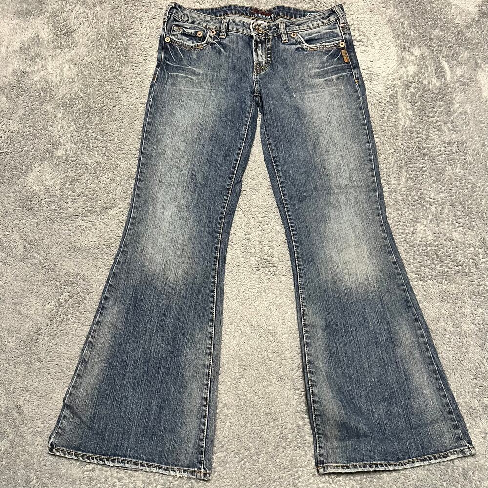 Silver 77 Flare Jeans Womens 30 (32x29.5) Blue Denim Pants Low Rise Western